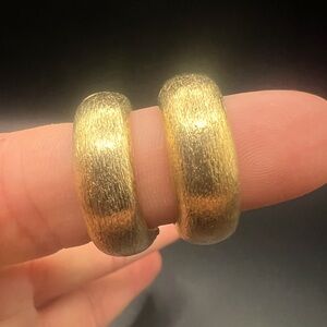 Napier Signed Medium Wide Hoop Clip On Earrings